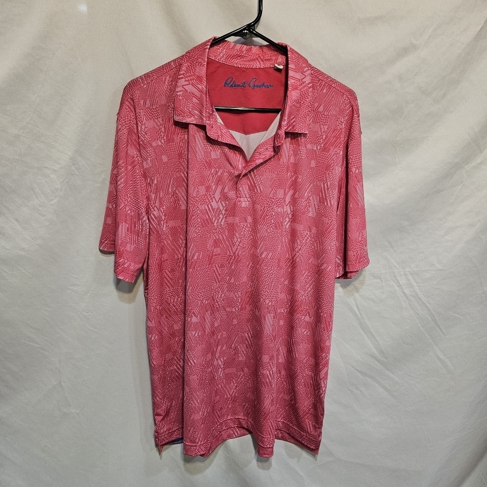 Robert Graham Shirt Men's X-Large Pink Polo Golf Clubs Skull